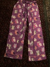 Vintage Nick Nora Owl Flannel Pajama Pants M