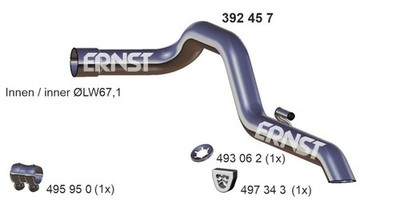 ERNST Abgasrohr 392457 für VW CRAFTER 30 50 TDI MERCEDES SPRINTER B906 209 CDI