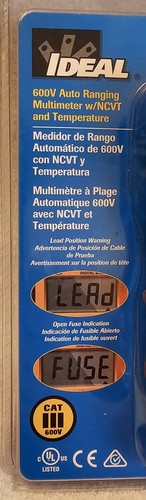 Ideal 61-337 600VAC/DC Multimeter With Bar Graph Auto Ranging Manual - Picture 8 of 10