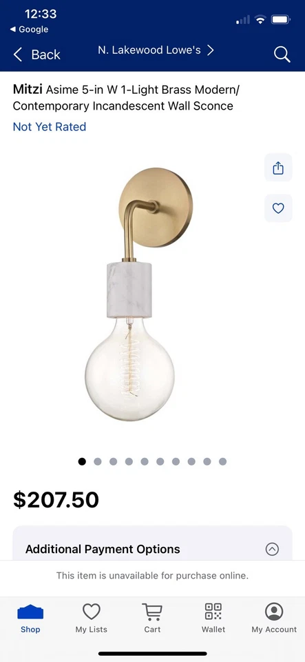 Mitzi Asime Brass And Marble Sconce No Bulb - Image 4 of 4