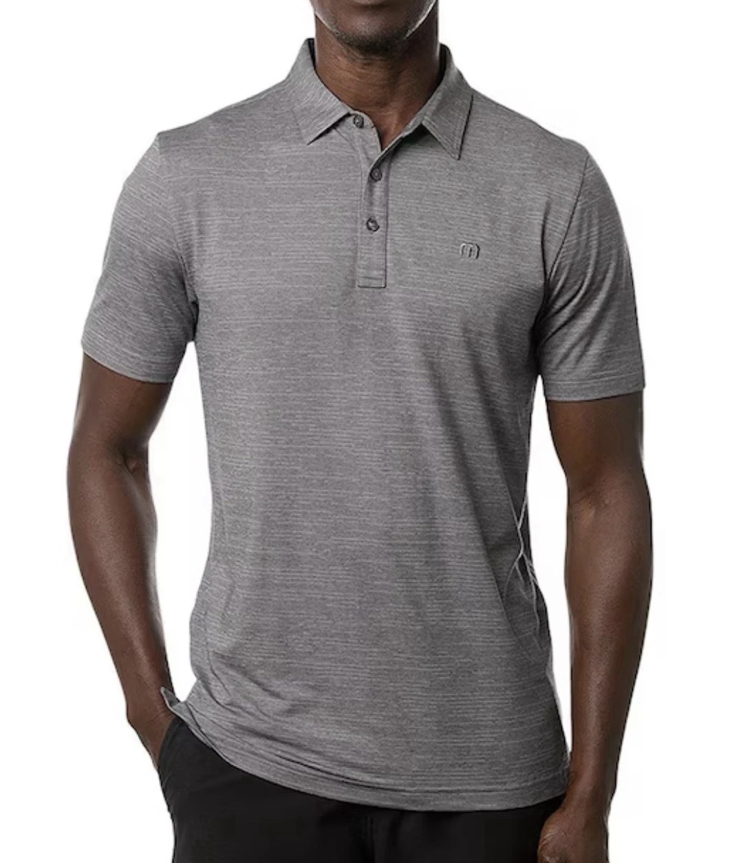 Travis Mathew Men’s The Heather Polo - Sleet/Quiet Shade
