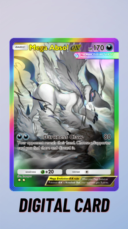 Pokemon TCG Pocket Mega Absol EX Rainbow Mega Rising Trade 2 Star ⭐⭐ (English)