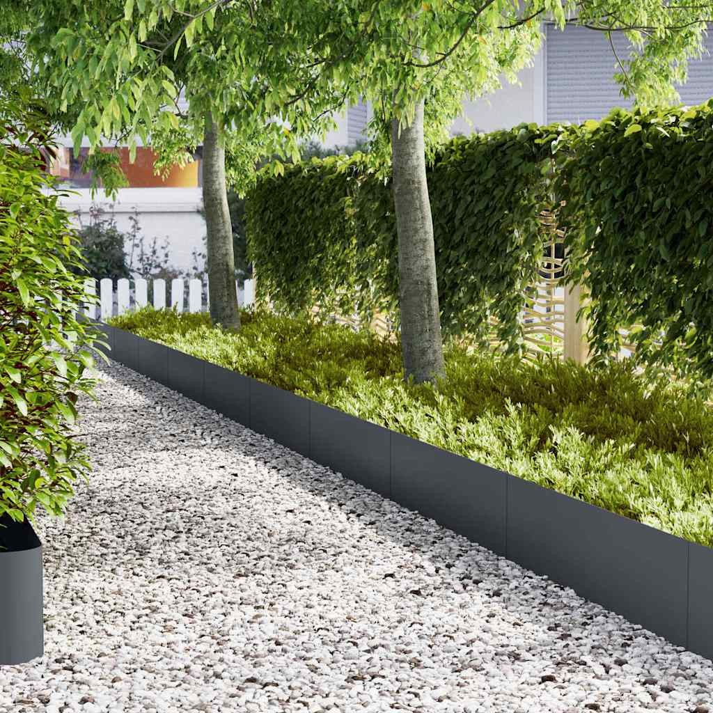 Bordura Elegante per Aiuole Antracite | Set 10 Pezzi per Giardino