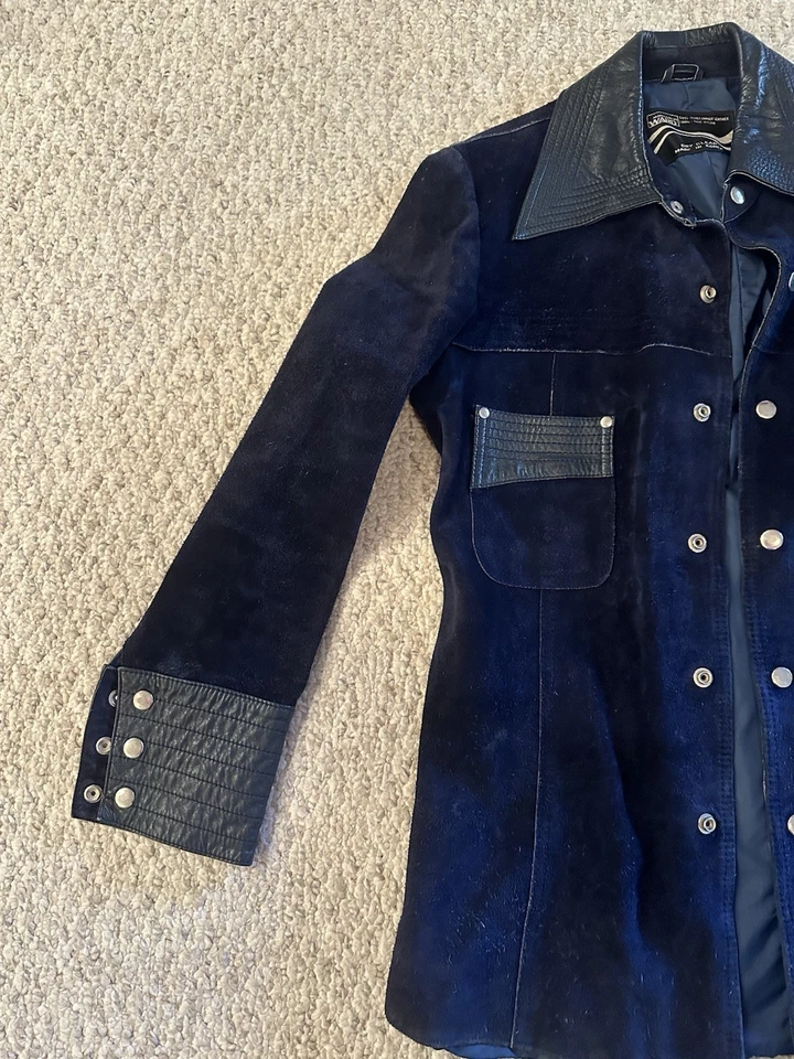 Chaqueta Occidental De Colección Montgomery Ward Cuero de Vaca Hecha en Corea Años 70 Hombres Talla S-M Foto 4 de 4