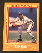 1988 Score Keith Miller Baseball Rookie Card (RC) #639 Mets 2B VG O/C. rookie card picture