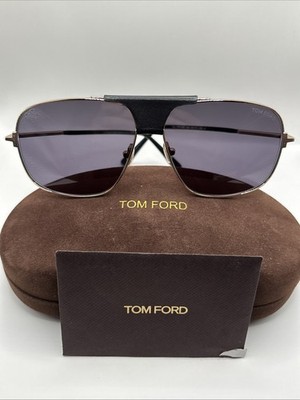 Tom Ford TEX FT 1096 Shiny Gold/Dark Grey (28A) Sunglasses  display picture 3