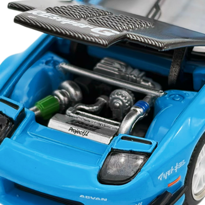 Pop Race 1:64 Mazda Rx7 FC3S RE-AMEMIYA Blue Tokyo Auto Salon 2026