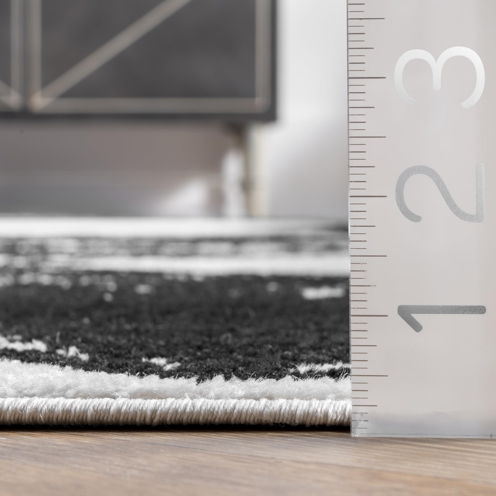 5x8 Thomas Paul Serpent Area Rug, Black & Off White, Snake Design, Non-Slip B... thumbnail 9