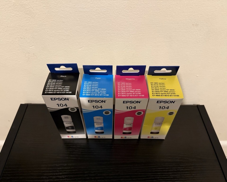 Genuine Epson EcoTank 104 Ink Set: 65ml x4 Pack | eBay UK
