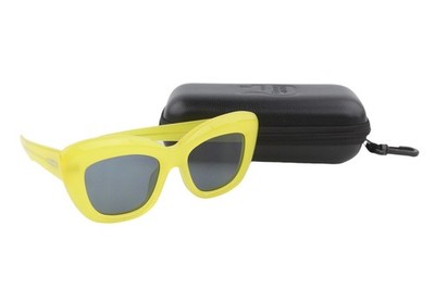 BRAIN DEAD Chibi Gelb/BLK Damen Sonnenbrille OS Getönte Cat-Eye