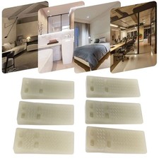 6x Door Stoppers Rubber Wedge Stops Crashproof Fluorescent For Carpet Bottom
