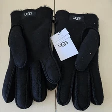 NEW MENS SIZE LARGE BLACK UGG SHEEPSKIN GLOVES $160 HANDSEWN 18913