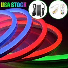 USA 24V 50ft RGB LED Neon Rope Light Strip Waterproof Commercial DIY Lighting