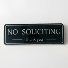 NO SOLICITING Sign 2x8 Strong Self Adhesive Acrylic Sign For House  Office NEW
