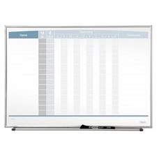 Quartet 33704 In/Out Board, Steel, 16 In, 23 In, Aluminum Frame, White/Gray,