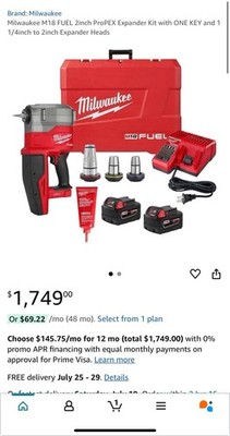 Milwaukee 2932-22XC M18 FUEL  2'' ProPEX  Expander Kit w/ ONE-KEY 