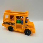 Vintage 1989 Fisher-Price Little People Yellow School Bus with 3 Figures 192