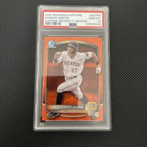 2025 Bowman Sapphire Konnor Griffin Orange 6/25 Psa 10