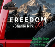 8" Freedom Charlie Kirk Memorial MAGA Car Window Vinyl Decal Bumper Sticker TPU