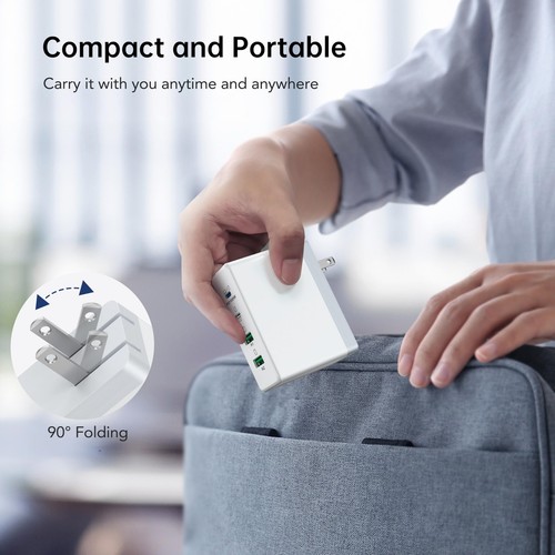 USB C Charger 140W GaN III 4-Port Fast Charging Station,Foldable Compact Wall... - Photo 7 sur 7