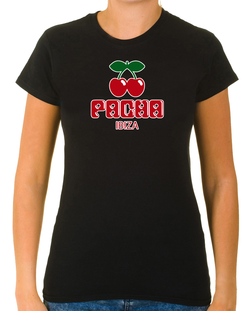 Pacha Ibiza Logo Cherry White Women's 3/4 Short Sleeve T Pacha Ibiza Logo Cherry White Women's 3/4 Short Sleeve T