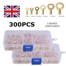 300Pcs Car Ring Type Brass Non-insulated Crimp Terminals Cable Wire Connectors