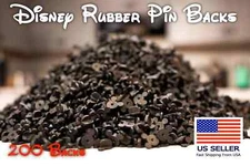 DISNEY'S RUBBER PIN BACKS PACK OF 200 MICKEY MOUSE BACKS PIN BACKS - USA SELLER!