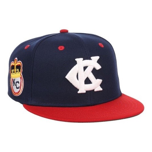 Ebbets Field Flannels Kansas City Monarchs Hat Negro League Blue Red Size 7 1/8 - Picture 11 of 24