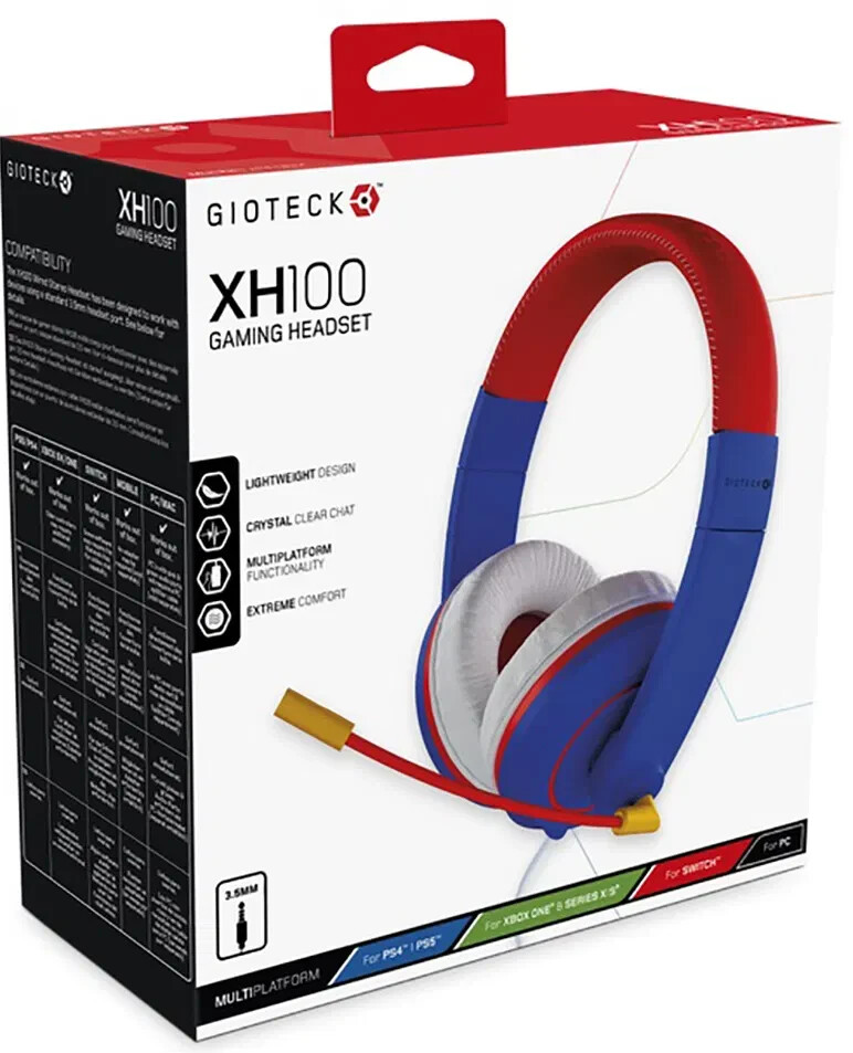 Gioteck XH100X Stereo Headset - Blue/Red NEW