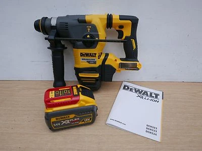 DeWalt DCH333 54V Flexvolt SDS Hammer Drill Bare Unit + DCB547 9 AH 54V Battery