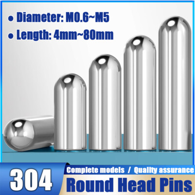 50pcs 304 Stainless Steel Solid Pin – 3mm X 5mm Round Head Positioning Dowel Pin, Roller Cylinder Pin For Mechanical Assembly, Grade 4.8
