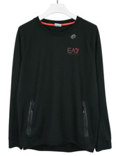 EMPORIO ARMANI Pull Homme MEDIUM Noir Zippé Poche Logo Col Rond