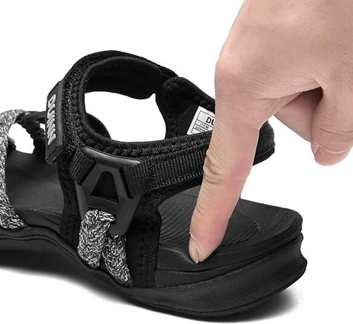 Sandalia de senderismo Duinn para mujer talla EU 41 sandalia deportiva correas gancho y bucle negra - Imagen 2 de 4