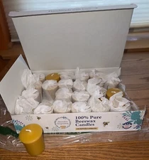 Alternative Imagination 23-pk Beeswax Votive Candles, 100% Pure Natural, 15 Hour