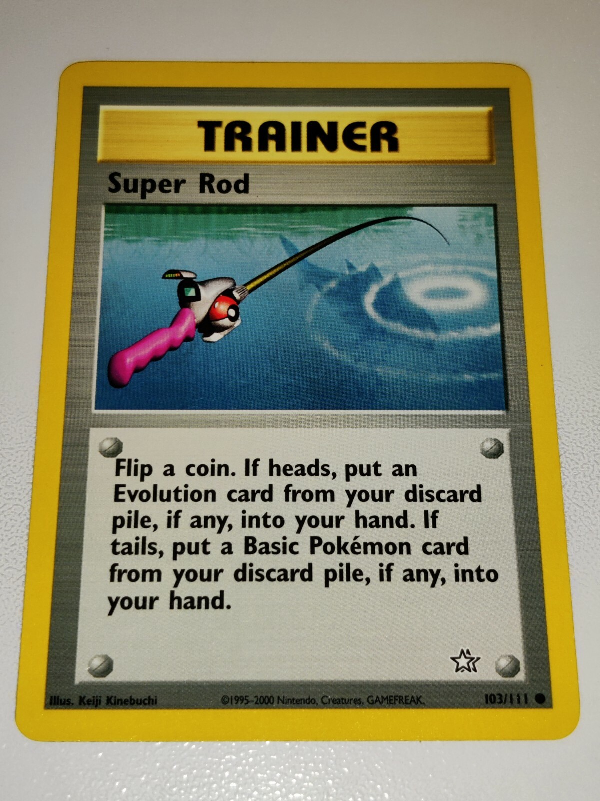Super Rod Pokemon Neo Genesis Set 103/111 Common Unlimited Vintage 2000 TCG NM