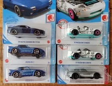 Hot Wheels Lot Of 6 Mazda RX7•  MX-5 Miata• Savanna RX-7 FC35 New In Package 