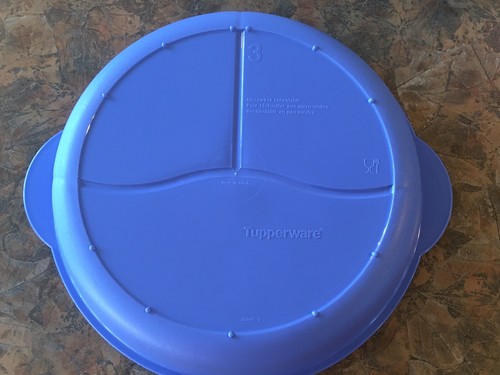 TUPPERWARE Crystal Wave BLUE Divided 3 section 10" Dish 3284C Replacement NO LID - Picture 3 of 10