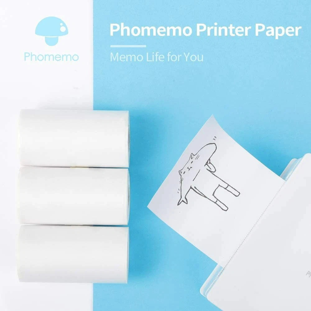 Bluetooth Mini Photo Printer Wireless Sticker Printer with Thermal Paper