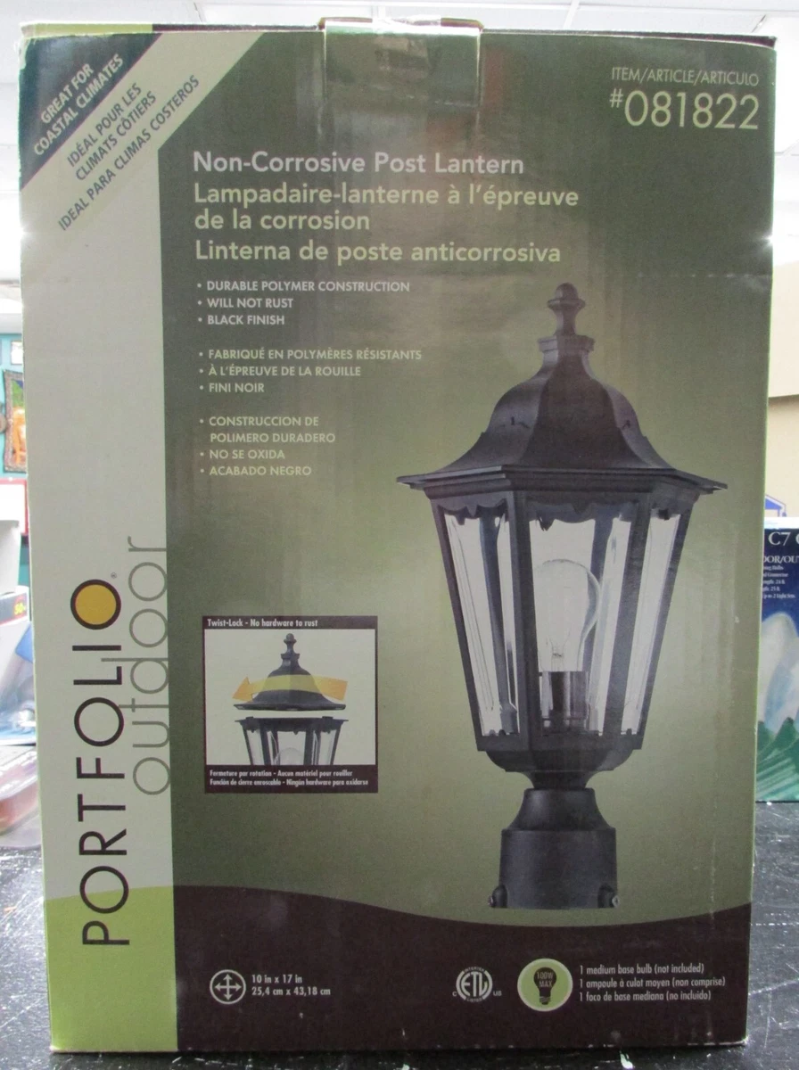 NEW PORTFOLIO OUTDOOR 081822 NON CORROSIVE POST LANTERN eBay