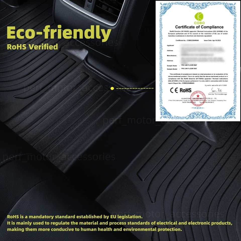 3D Floor Mats Carpets For 2008-2012 Honda Accord  Sedan All Weather Liners - Изображение 4 из 4