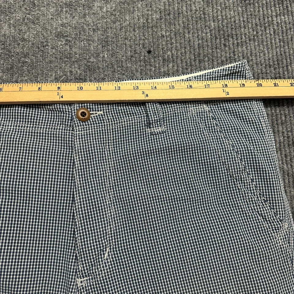 Pantalones Cortos Hollister Para Hombre Botón Mosca Talla 38 Azul Cuadros Guinga Foto 2 de 4
