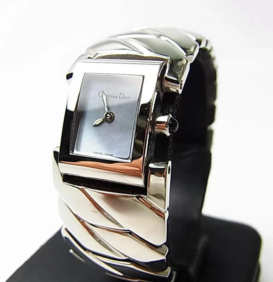 Montre Femme Christian Dior D72 100 Art Déco Cadran Coquille Bleu Fonctionne