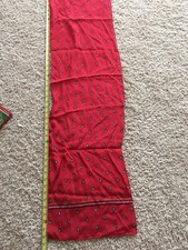 Vintage Echo 100 Silk Red Little Floral Scarf Rectangle 13x51 Made In Japan