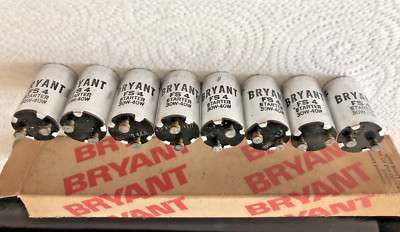 Box Of 8 Bryant FS4 Fluorescent Bulb Starters Automatic Reset 30-40 Watt