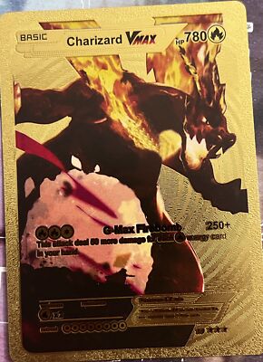 Gold Charizard VMAX HP780 Gold Foil Fan Art 1/8 G-max Firebomb