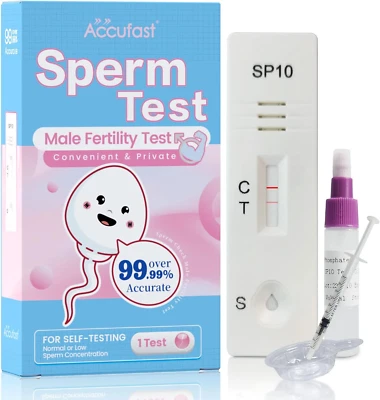 Accufast Male Fertility Test Sperm Count Home Kit Accurate 98.6%