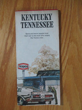 Texaco Map Kentucky Tennessee Louisville Nashville 1973 Gas Oil Advertising