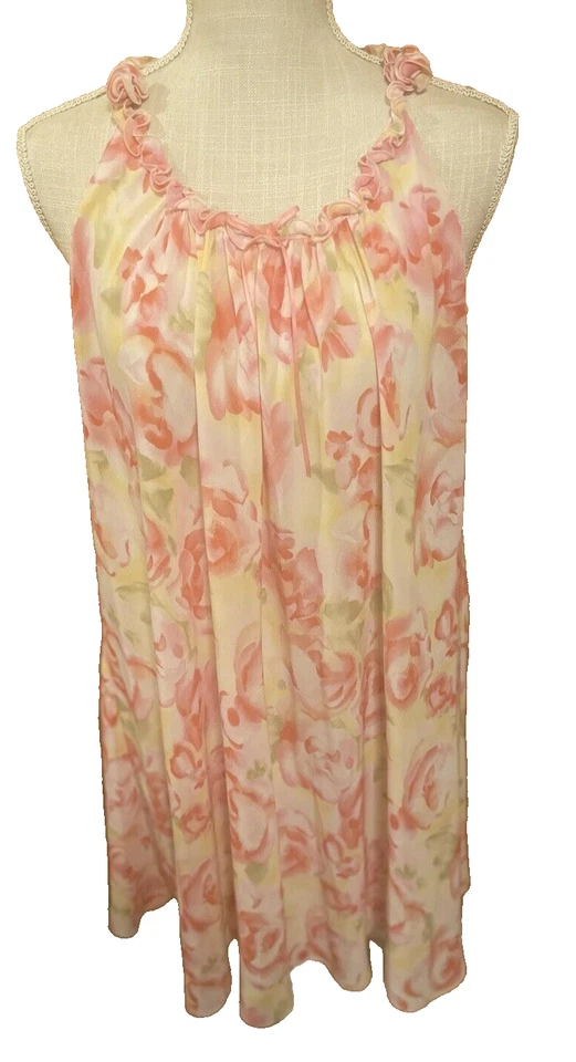 Vestido de Noche Morgan Taylor Íntimo Talla Grande Corto Mujer Rosa Floral Prendas para Dormir Foto 2 de 4