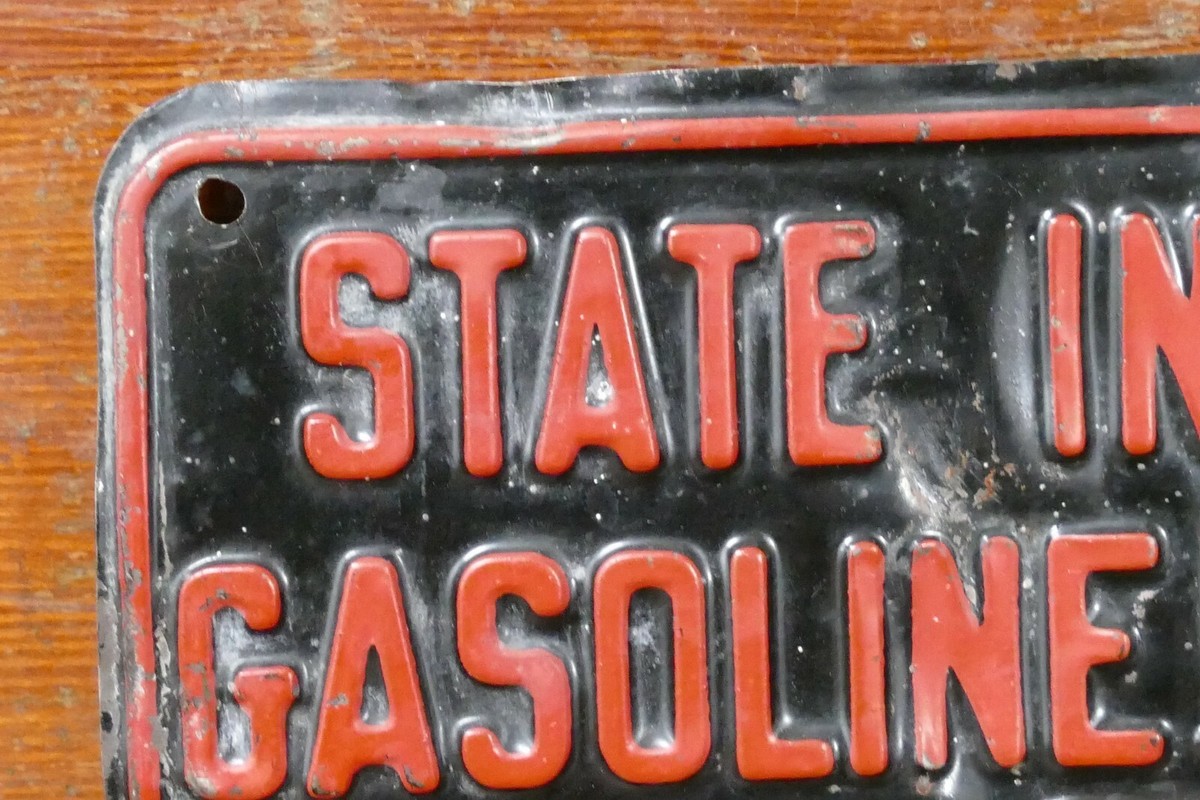 ガスステーション　プライス看板 Vintage 1920s/1930s Gas w/ Tax SIGN Pump Plate Price Gas Service