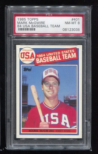 1985 Topps #401 Mark McGwire 1984 USA Baseball Team RC Rookie PSA 8 NM-MT